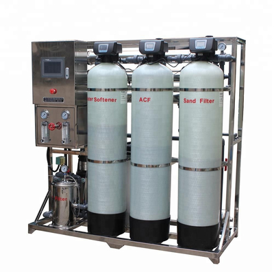 জল চিকিত্সা বিপরীত অসমোসিস সিস্টেম 750L/H 98% দ্রবীভূত কঠিন এবং লবণ অপসারণ
